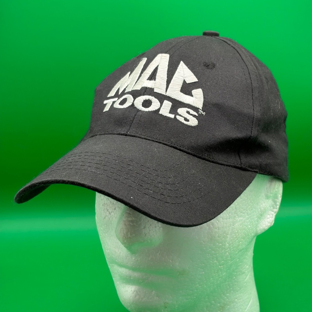 Mac Tools Baseball Cap Adjustable Black Embroidered Mac Card Hook and Loop Strap